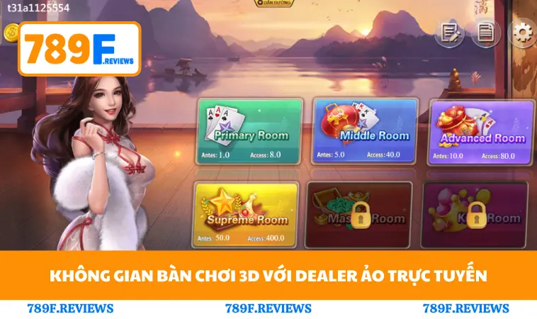 Game Bài 789F 3 Không gian bàn chơi 3D với dealer ảo trực tuyến